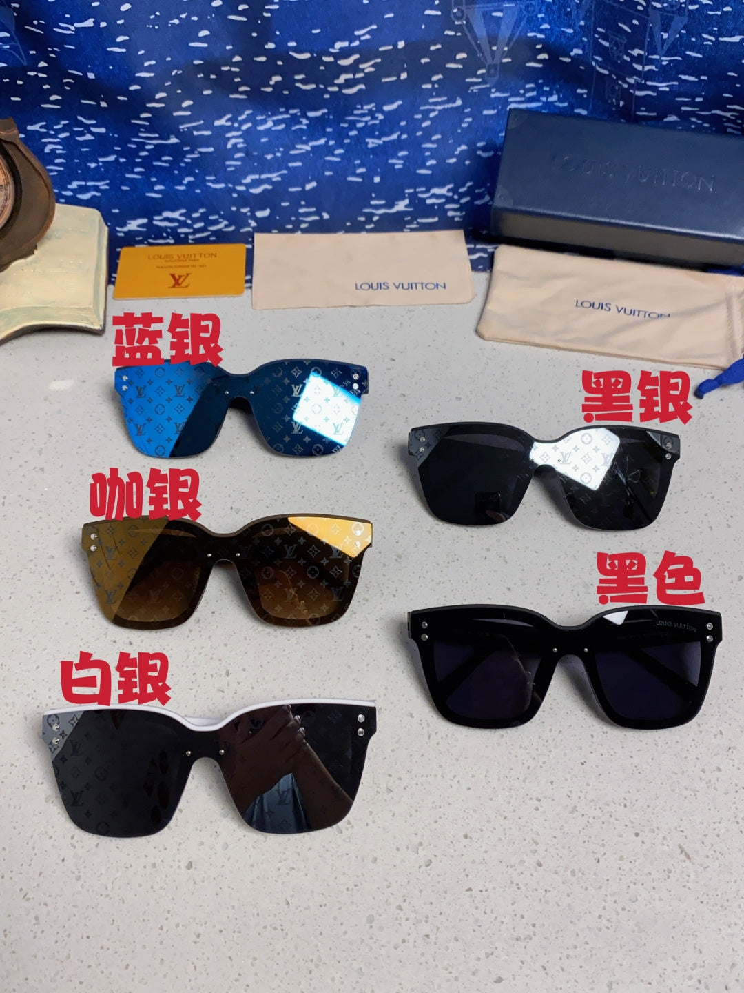 Louis Vuitton Square Gray Lens Sunglasses for Men & Women - 493048 - detail image 12