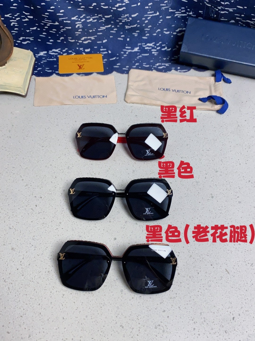 Louis Vuitton Polarized Square Blue Lens Sunglasses for Women - 431110 - detail image 12
