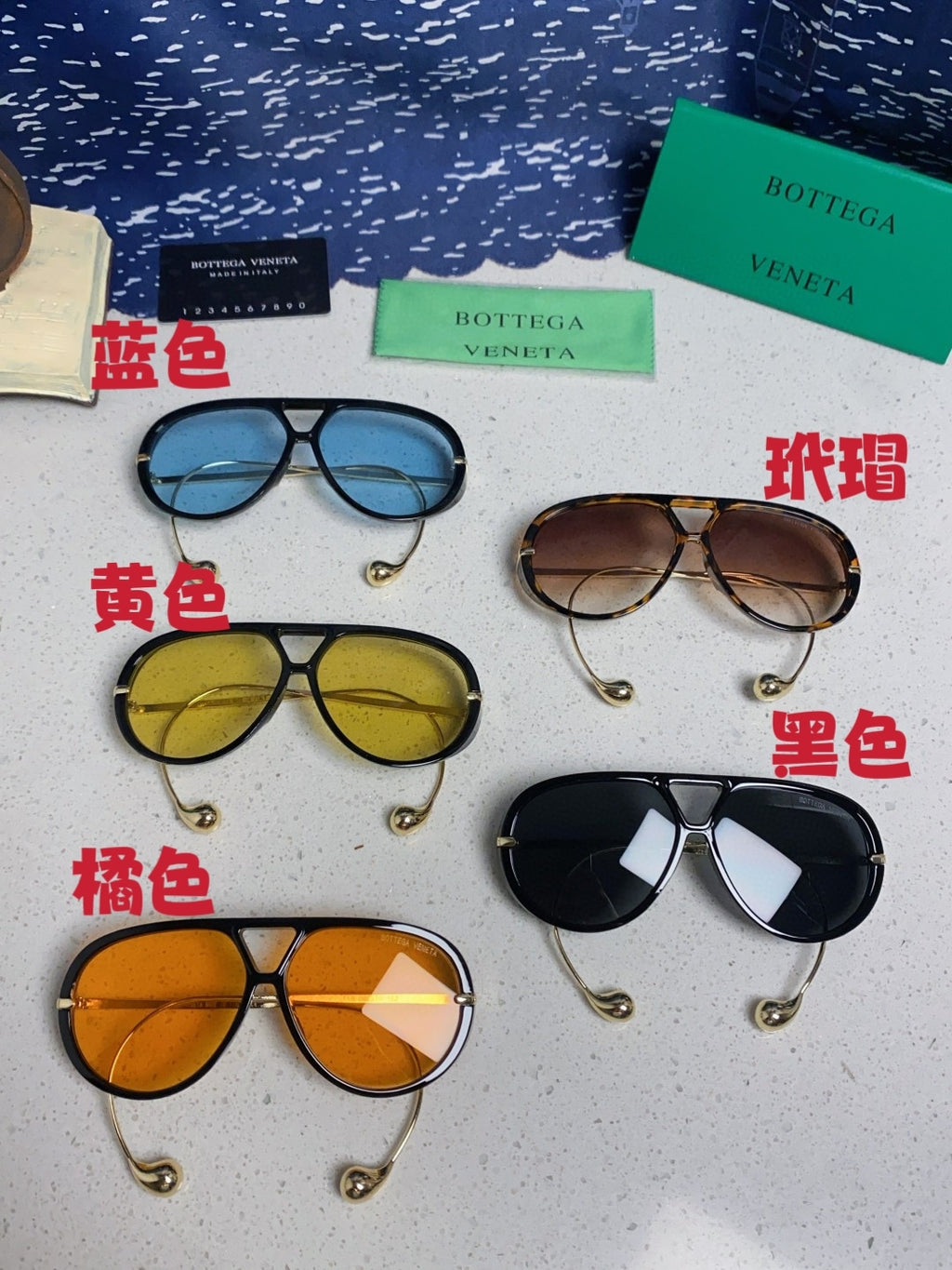 Bottega Veneta BV1273 Aviator Black Lens Sunglasses for Men & Women - detail image 11