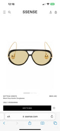 Bottega Veneta BV1273 Aviator Gold Lens Sunglasses for Men & Women