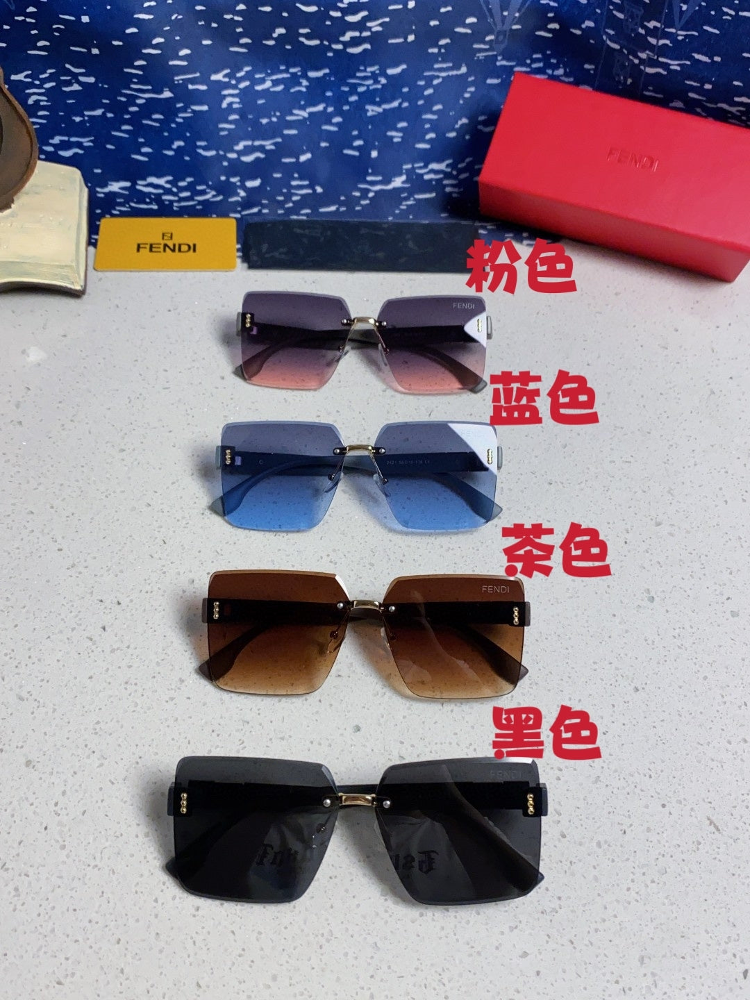 Fendi Lightweight Rimless Silver Lens Sunglasses for Women - detail image 12