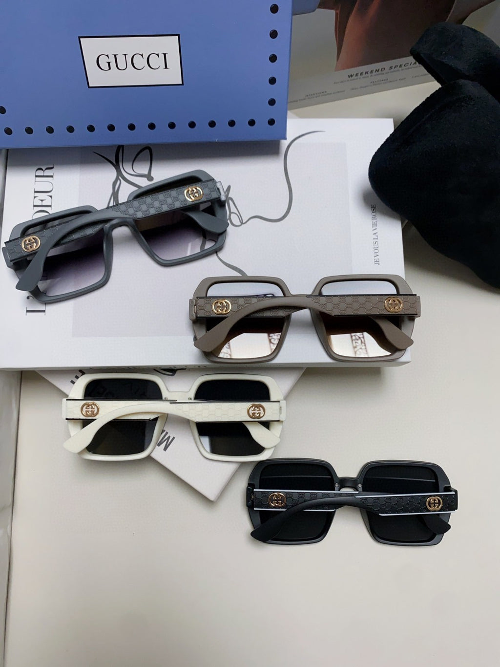 Gucci Polarized Fashion Black Lens Sunglasses for Men & Women - 464850 - detail image 8