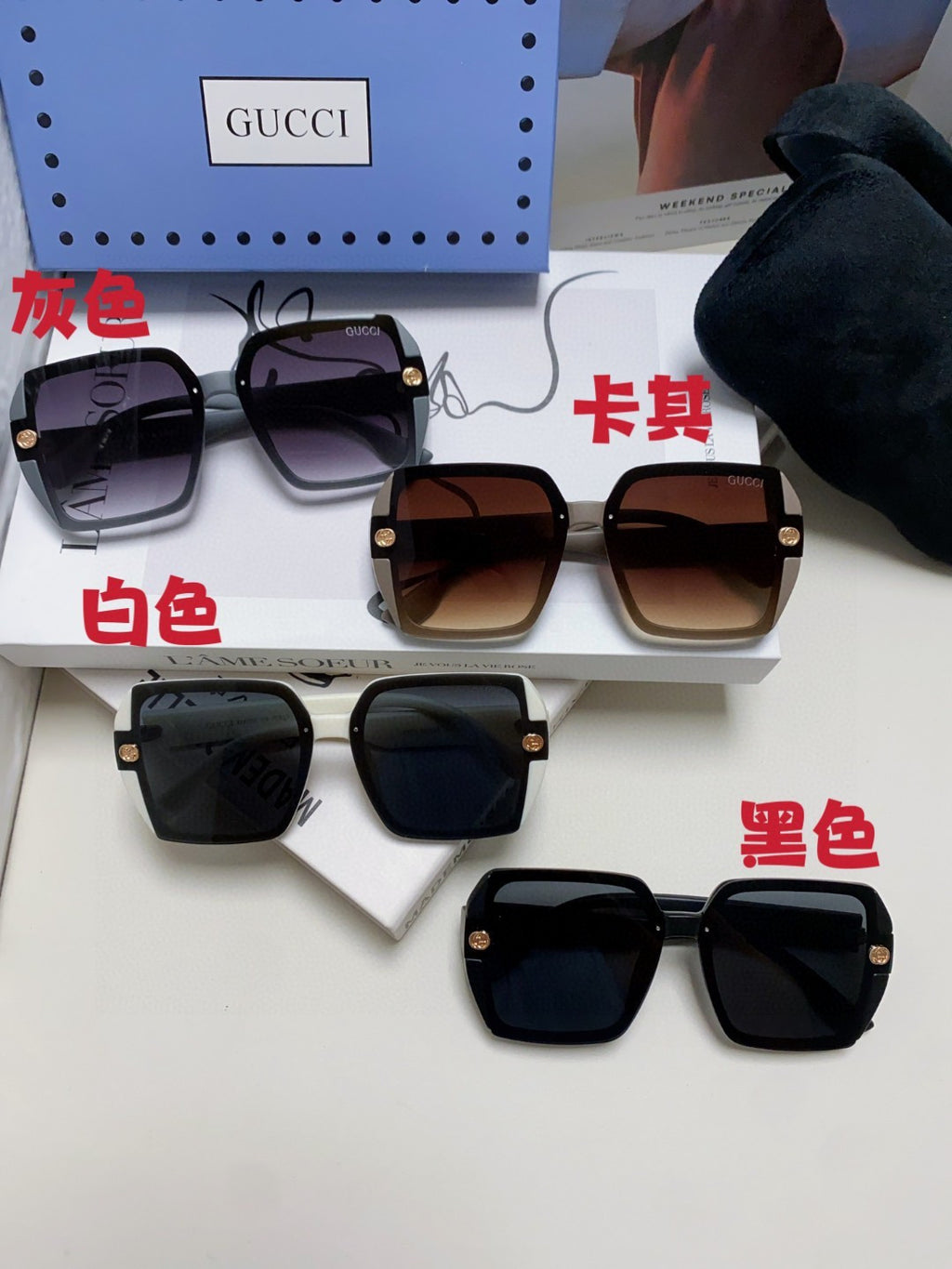 Gucci Polarized Fashion Black Lens Sunglasses for Men & Women - 464850 - detail image 9
