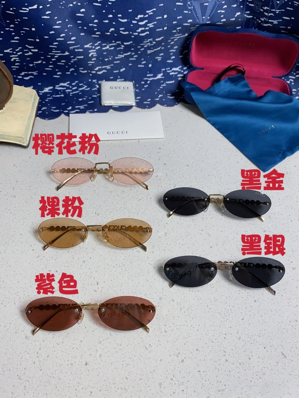 Gucci GG1922 Round Black Lens Sunglasses for Men & Women - detail image 13