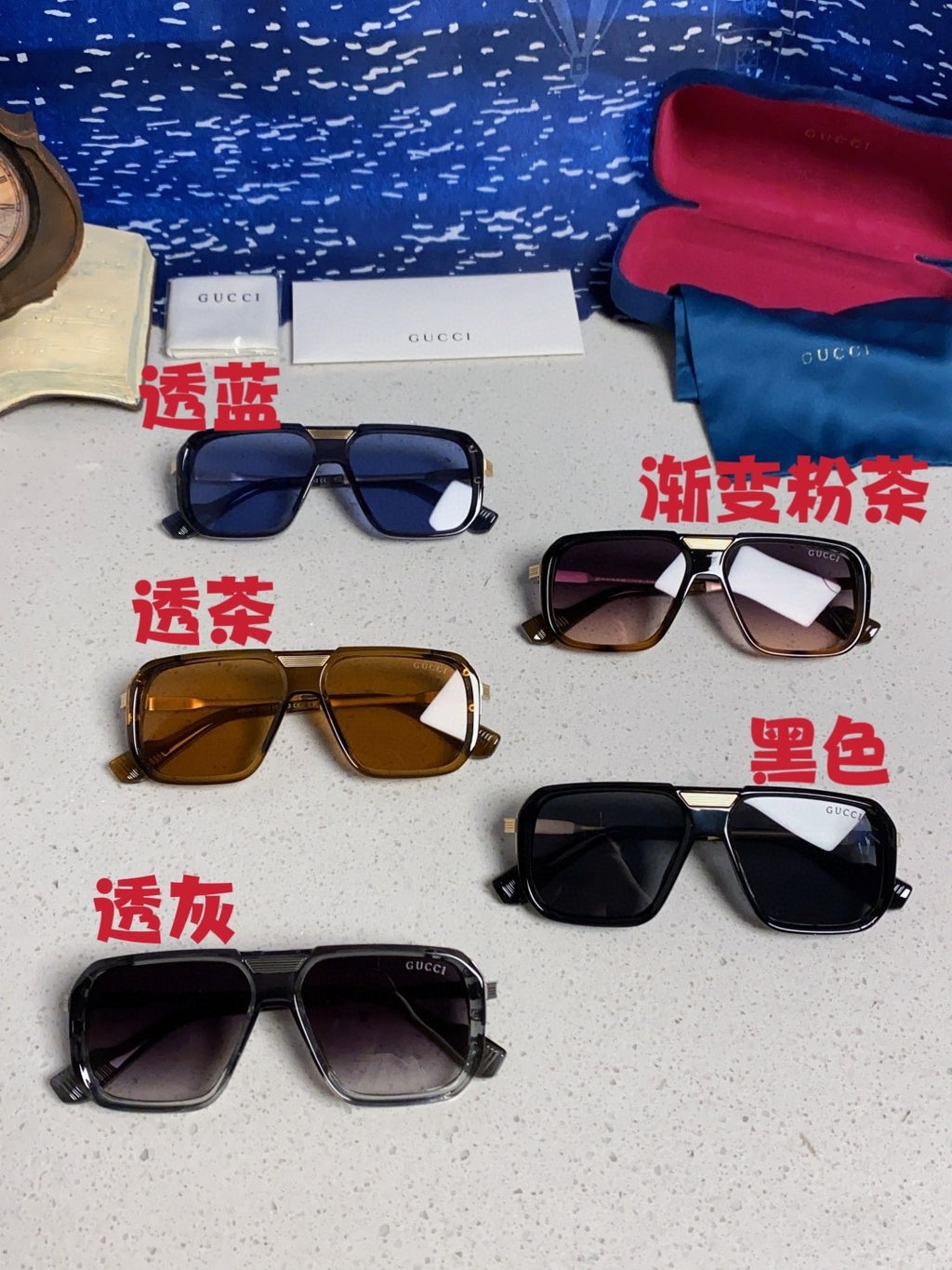 Gucci Metal Aviator Silver Lens Sunglasses for Men & Women - 486333 - detail image 12