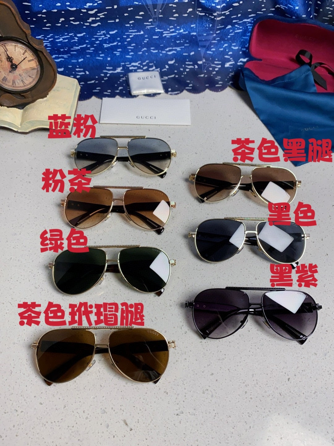 Gucci Aviator Silver Lens Sunglasses for Men & Women - detail image 12