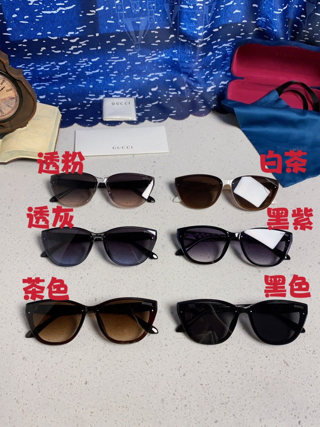Gucci Cat-Eye Silver Lens Sunglasses for Men & Women - 486324 - detail image 12