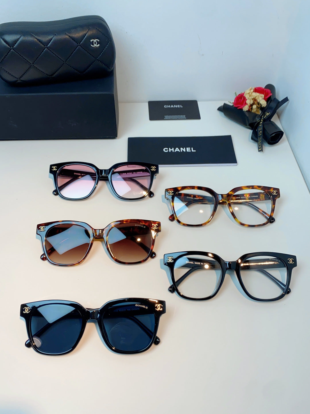 Chanel Square Black Lens Sunglasses for Women - 431647 - detail image 12