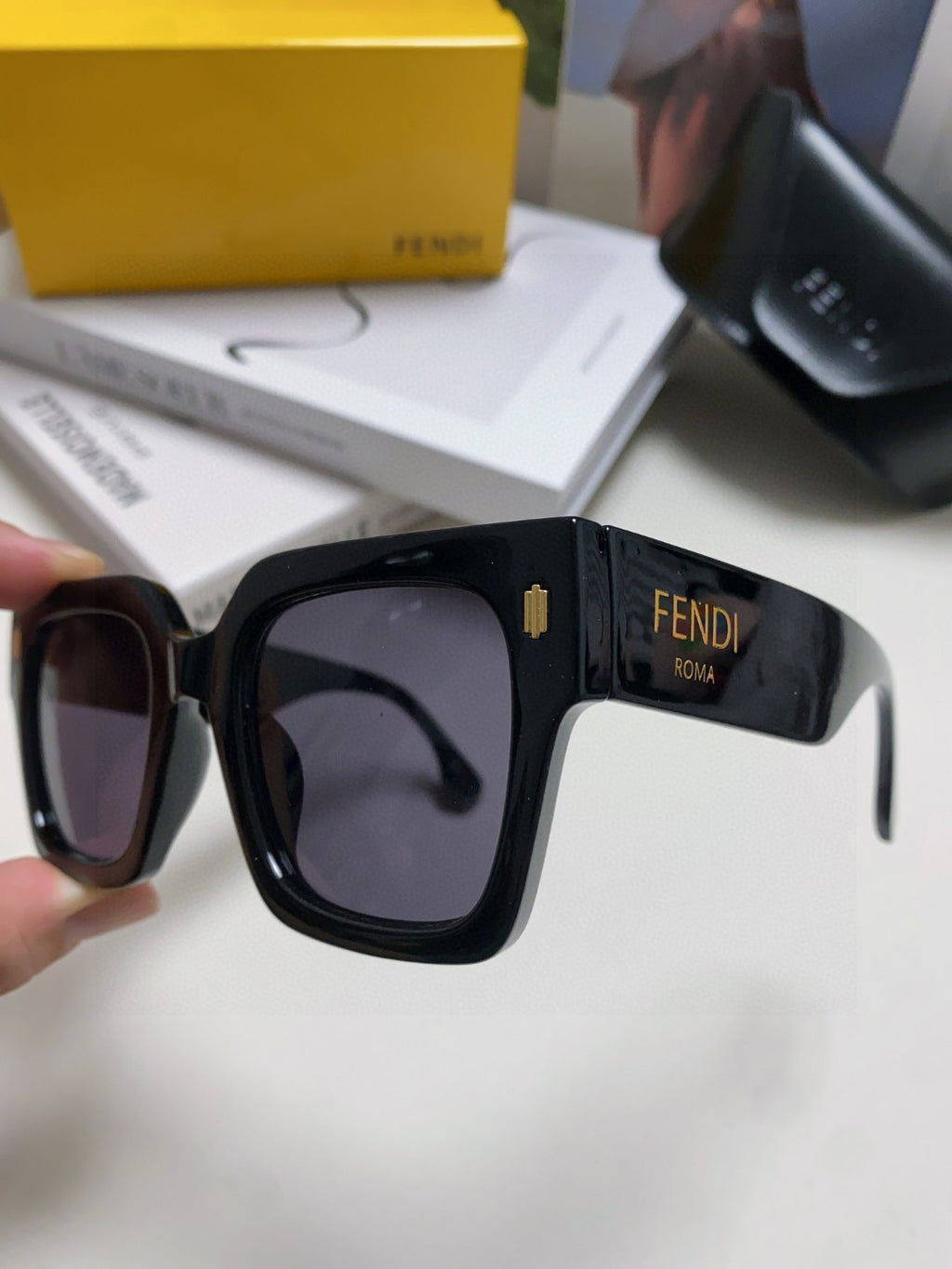 Fendi Square Black Lens Sunglasses for Men & Women - 449808 - detail image 5