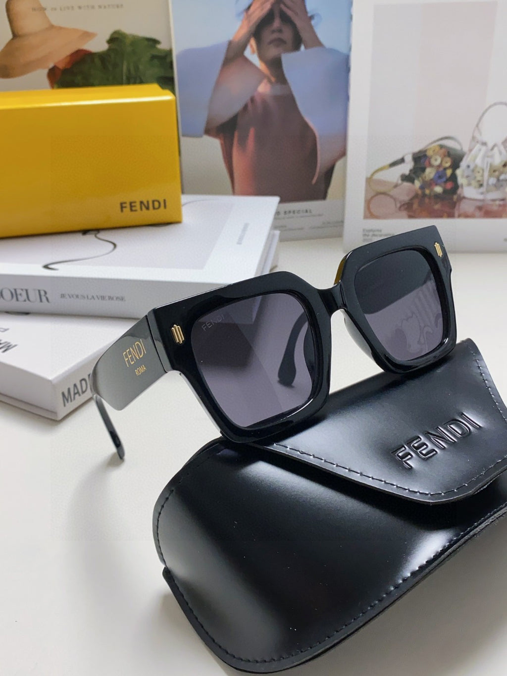 Fendi Square Black Lens Sunglasses for Men & Women - 449808 - detail image 7