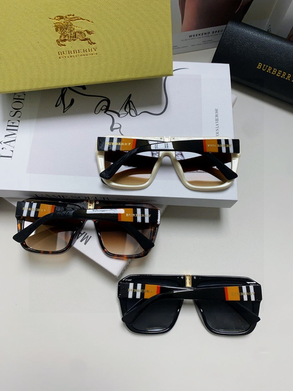 Burberry Oversized Brown Lens Sunglasses for Men & Women - 372320 - detail image 8
