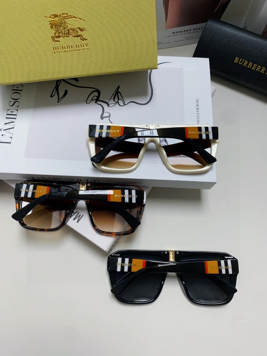 Burberry Oversized Black Lens Sunglasses for Men & Women - 372322 - detail image 8