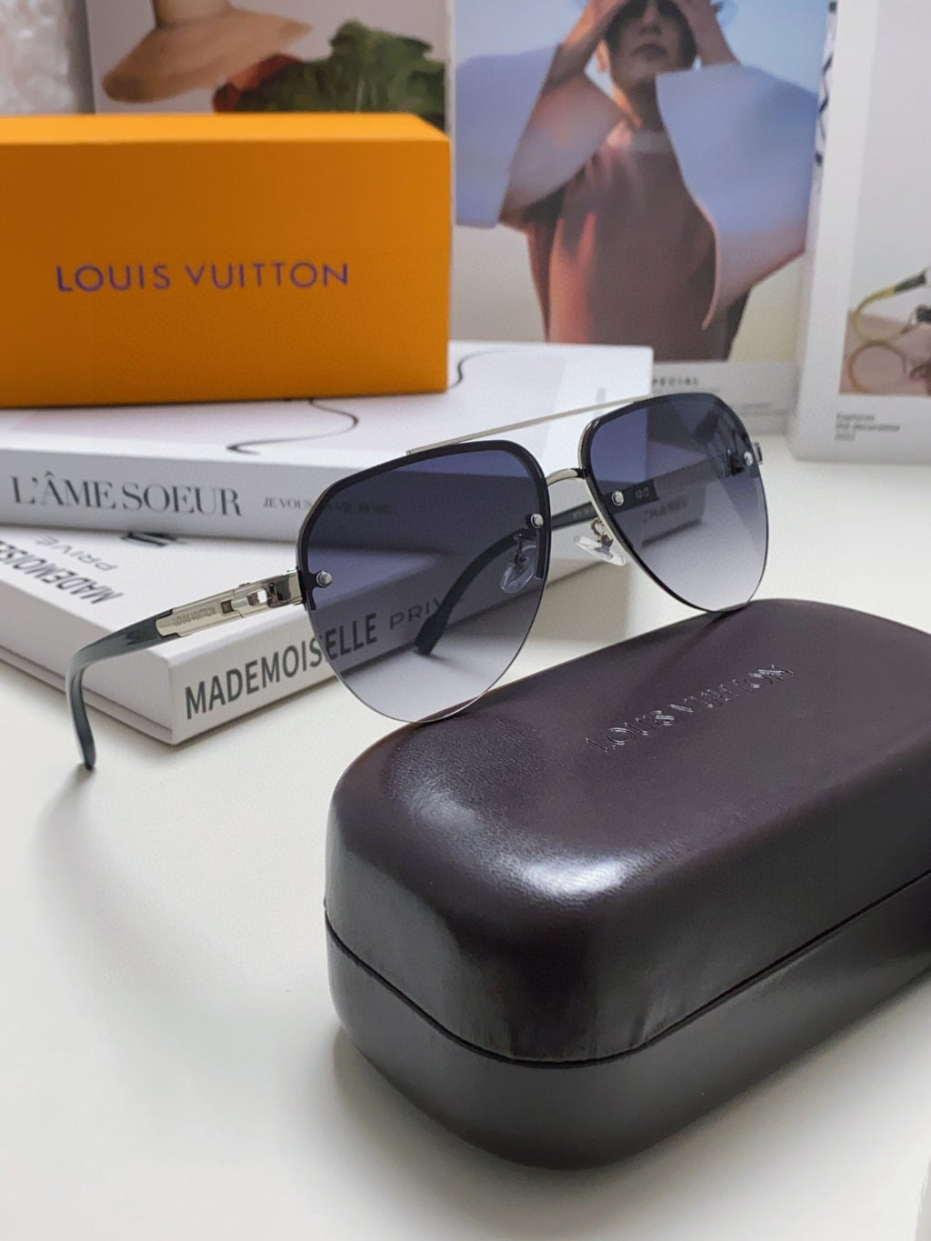 Louis Vuitton Metal Aviator Gray Lens Sunglasses for Men & Women - 448547 - detail image 6