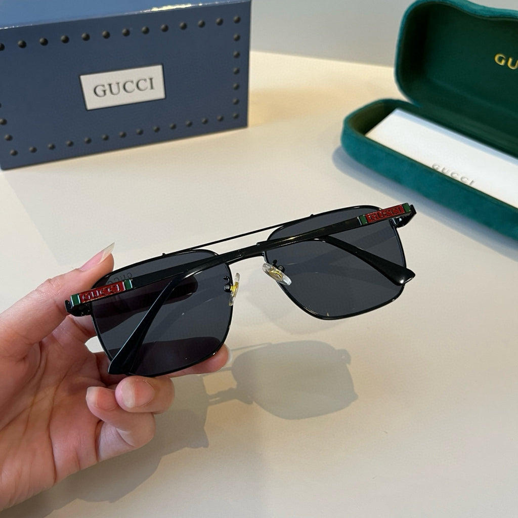 Gucci Metal Aviator Black Lens Sunglasses for Men & Women - 448852 - detail image 7