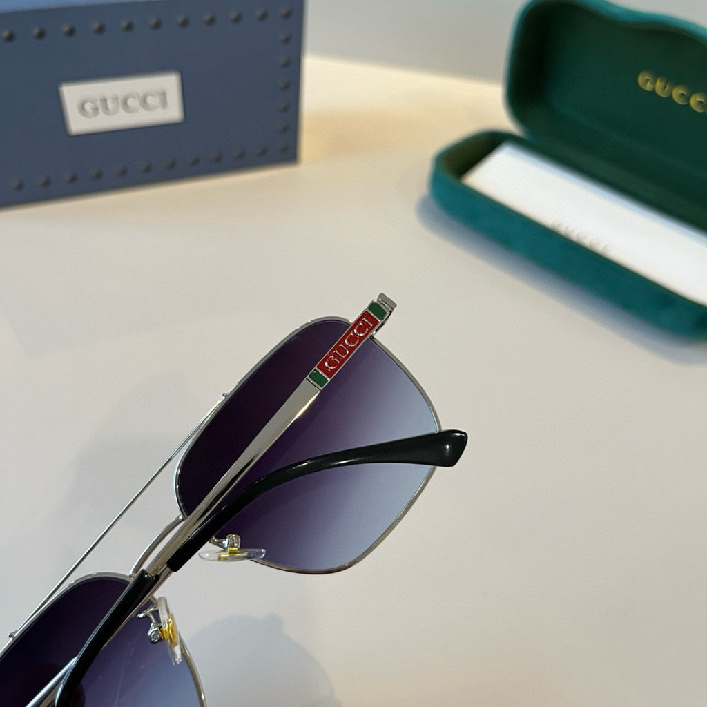 Gucci Metal Aviator Silver Lens Sunglasses for Men & Women - 448853 - detail image 7