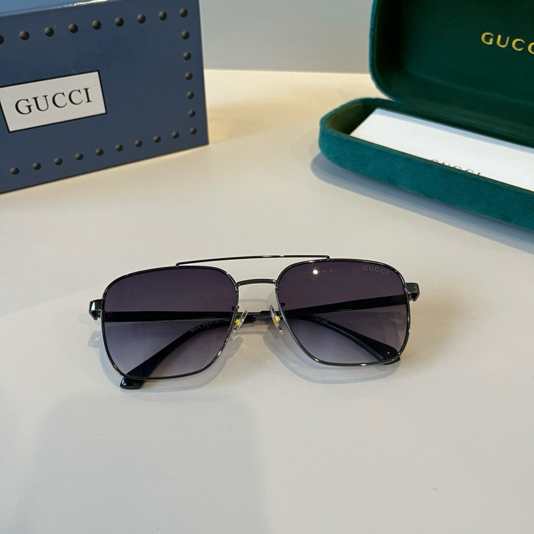 Gucci Metal Aviator Black Lens Sunglasses for Men & Women - 448854 - detail image 10
