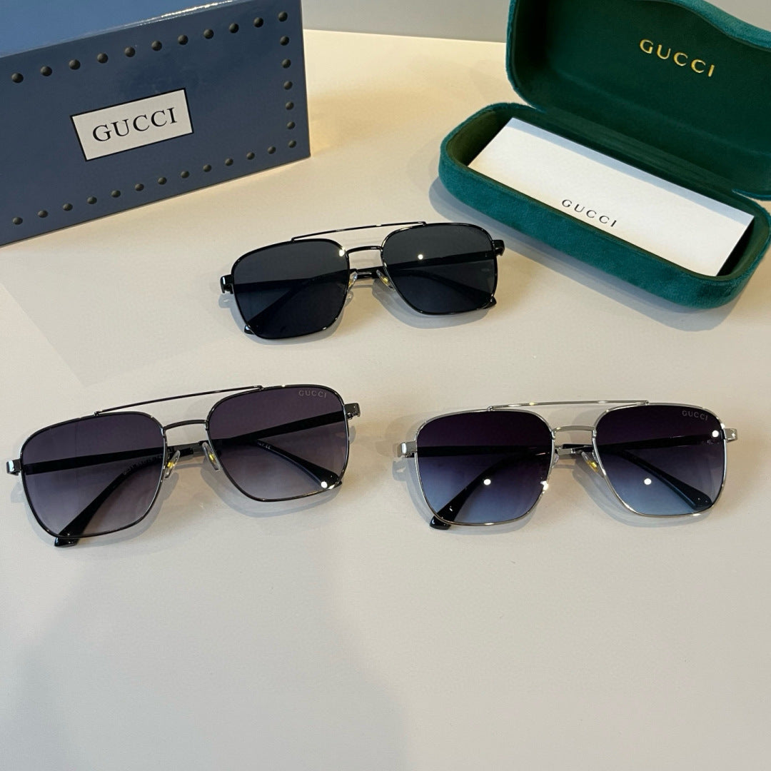 Gucci Metal Aviator Black Lens Sunglasses for Men & Women - 448854 - detail image 11