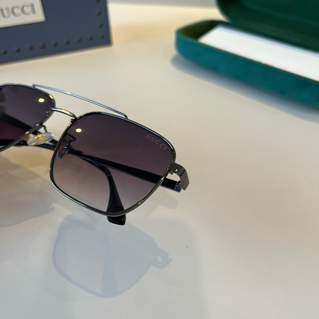 Gucci Metal Aviator Black Lens Sunglasses for Men & Women - 448854 - detail image 9