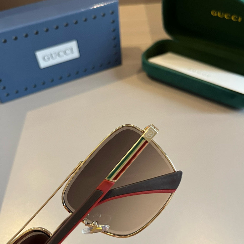 Gucci Metal Aviator Gold Lens Sunglasses for Men & Women - 431322 - detail image 7