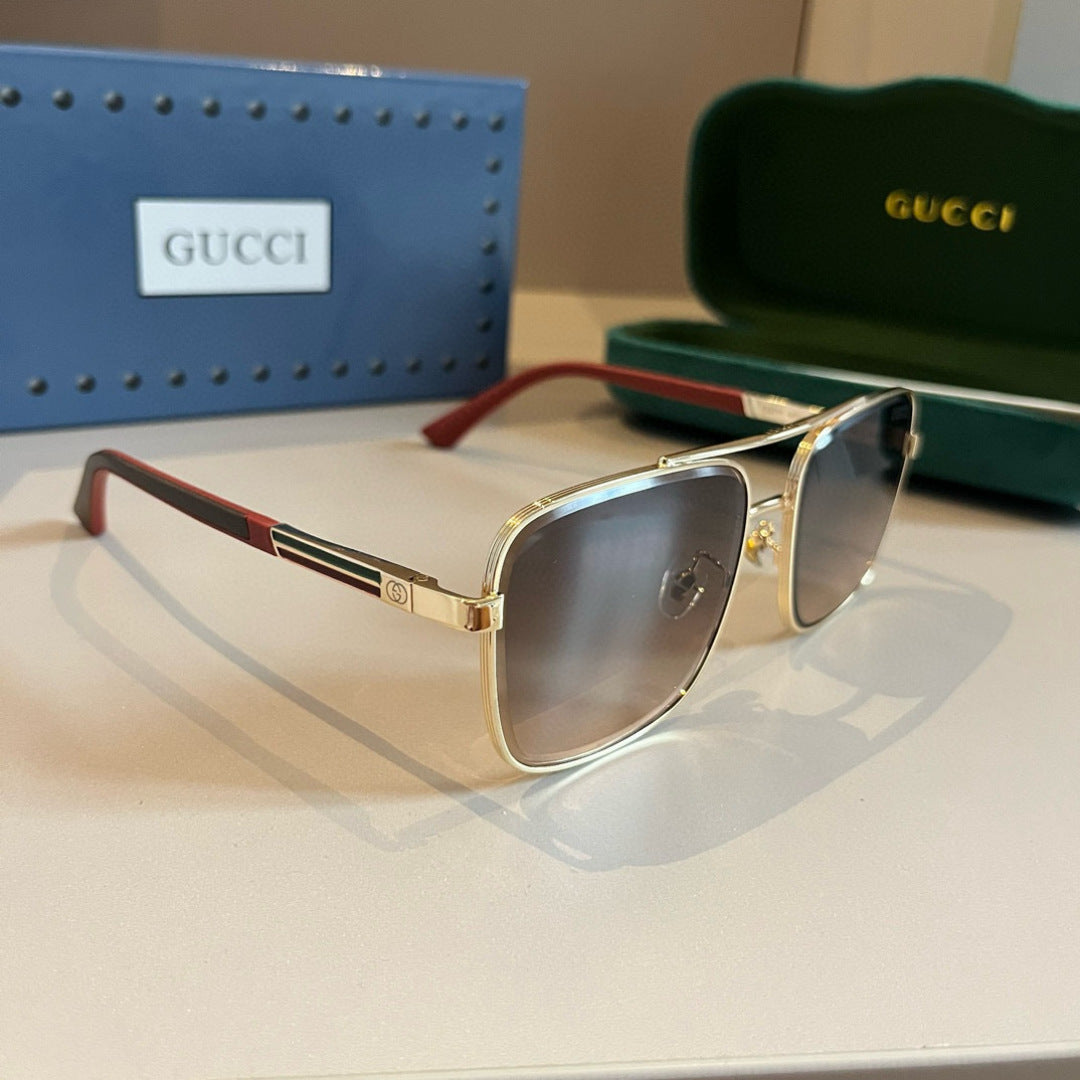 Gucci Metal Aviator Gold Lens Sunglasses for Men & Women - 431322