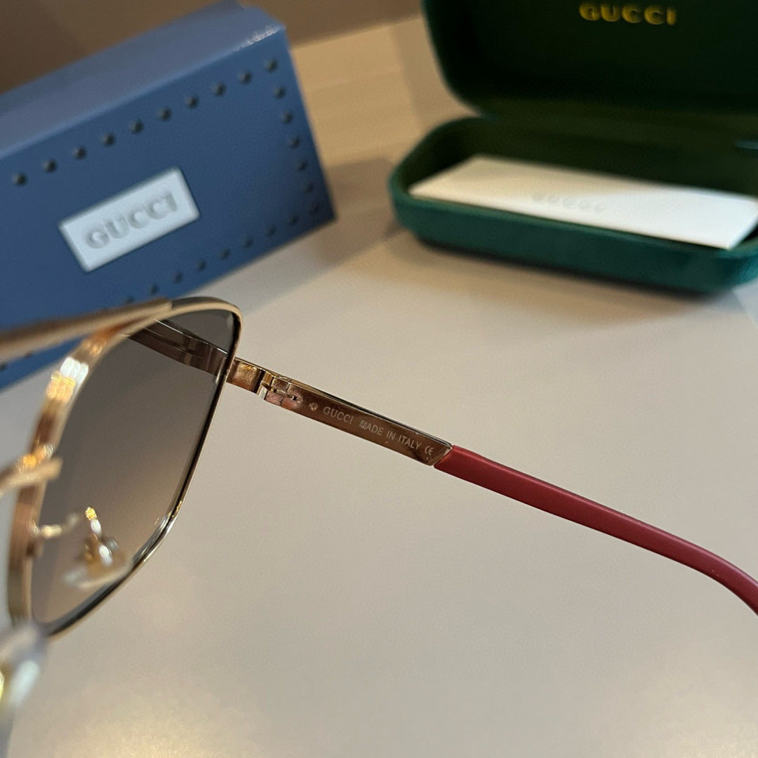 Gucci Metal Aviator Gold Lens Sunglasses for Men & Women - 464871 - detail image 8