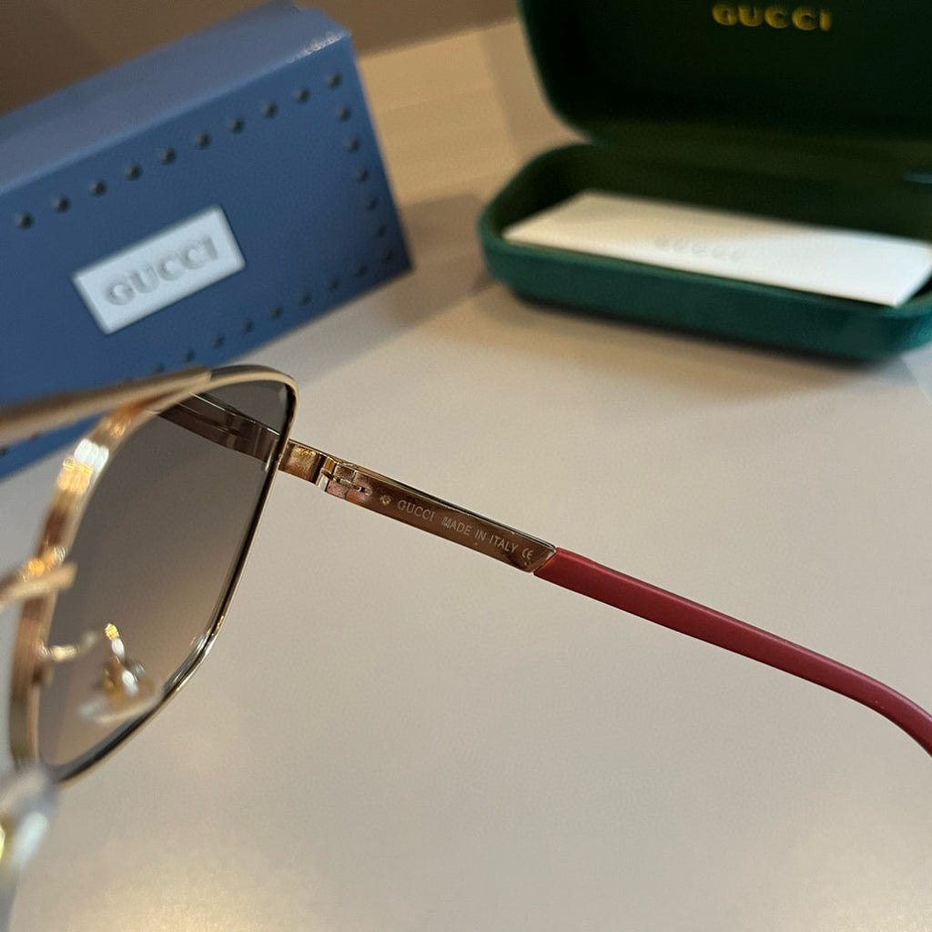 Gucci Metal Aviator Gold Lens Sunglasses for Men & Women - 431322 - detail image 8