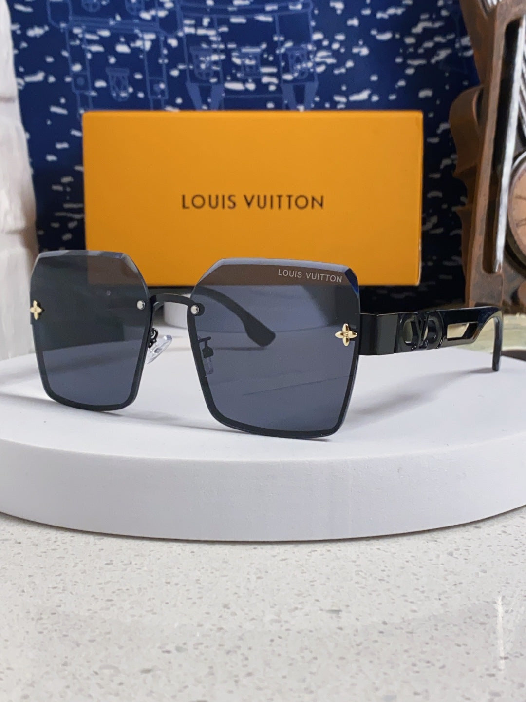 Louis Vuitton Metal Square Silver Lens Sunglasses for Men & Women - 448583