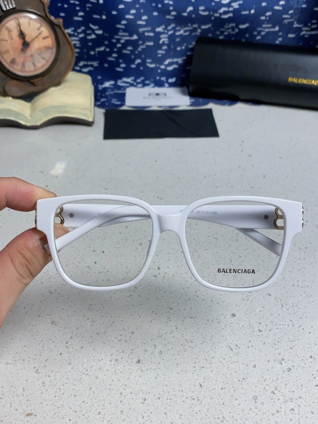 Balenciaga Folding Square Silver Lens Sunglasses for Men & Women - detail image 4