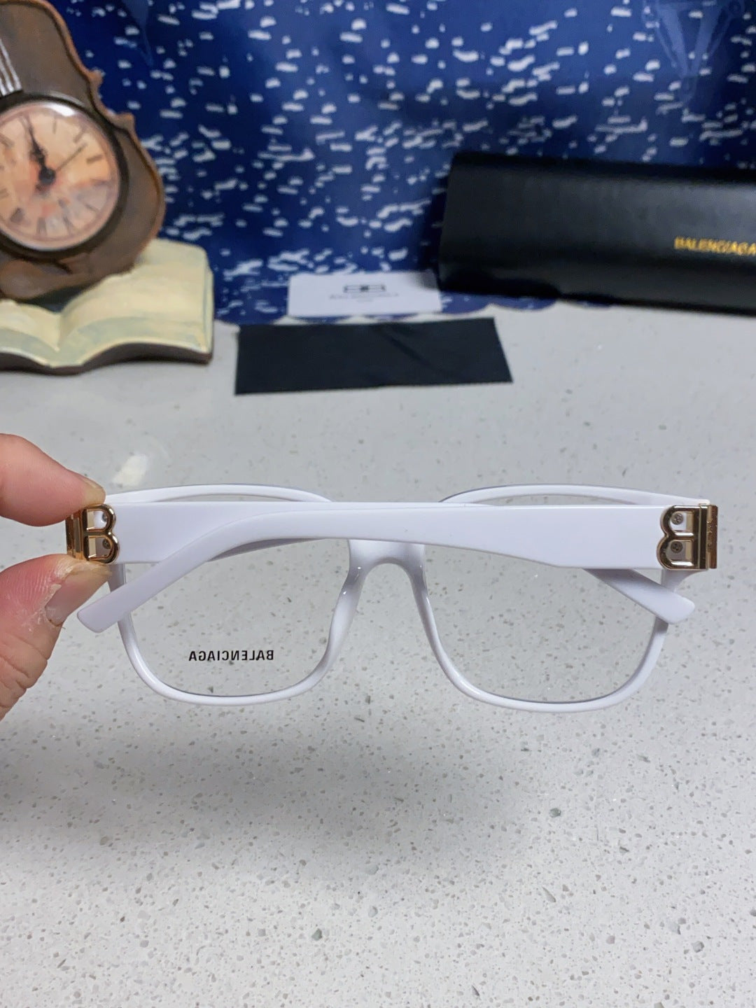 Balenciaga Folding Square Silver Lens Sunglasses for Men & Women - detail image 5