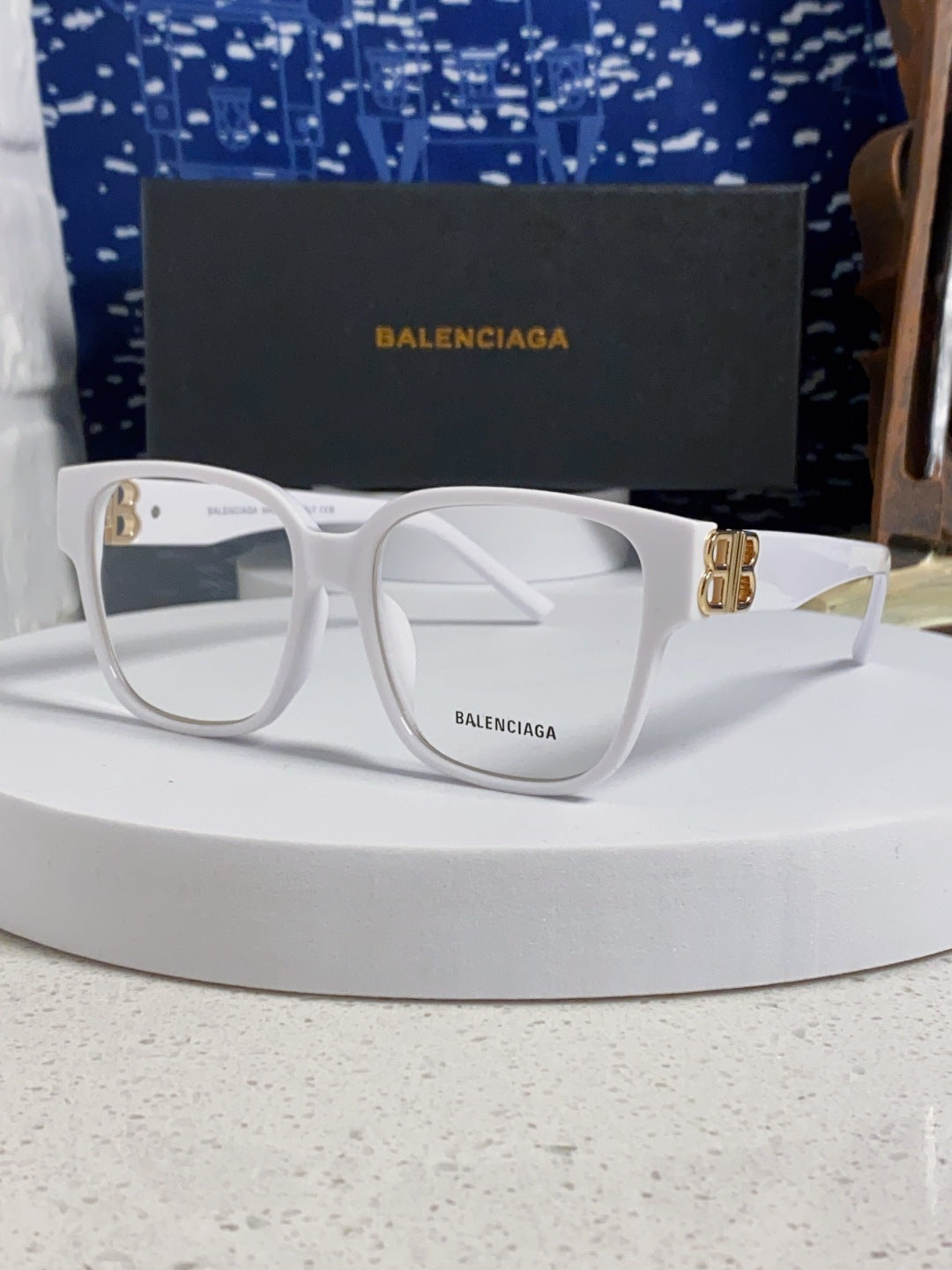 Balenciaga Folding Square Silver Lens Sunglasses for Men & Women