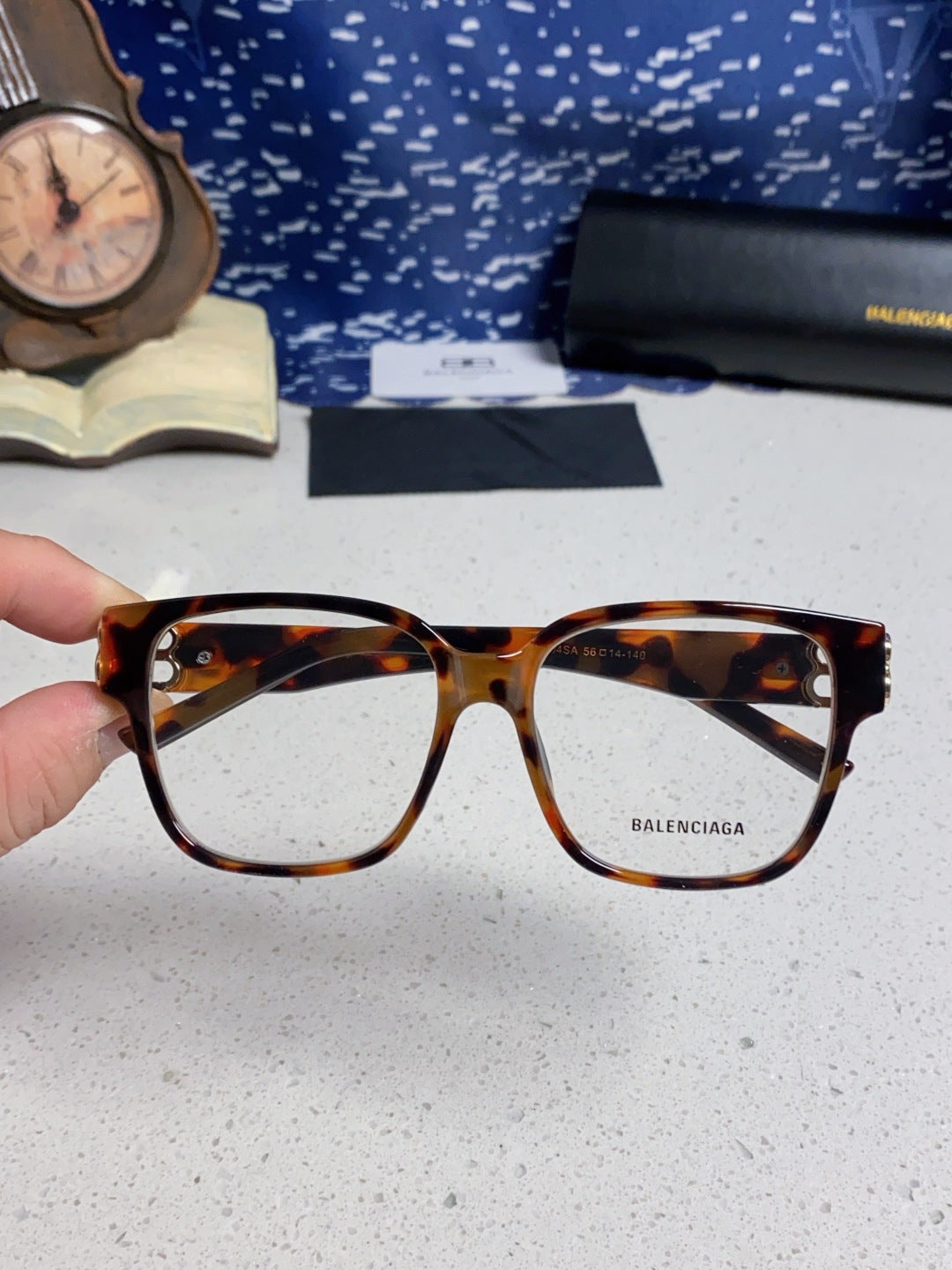 Balenciaga Folding Square Red Lens Sunglasses for Men & Women - detail image 3