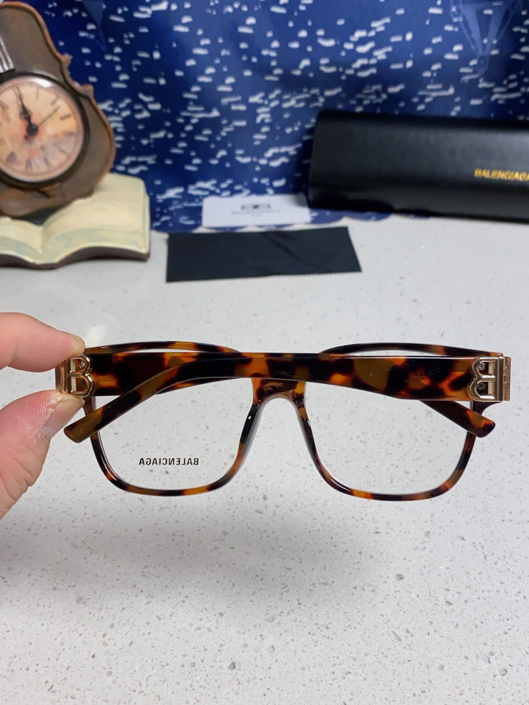Balenciaga Folding Square Red Lens Sunglasses for Men & Women - detail image 4