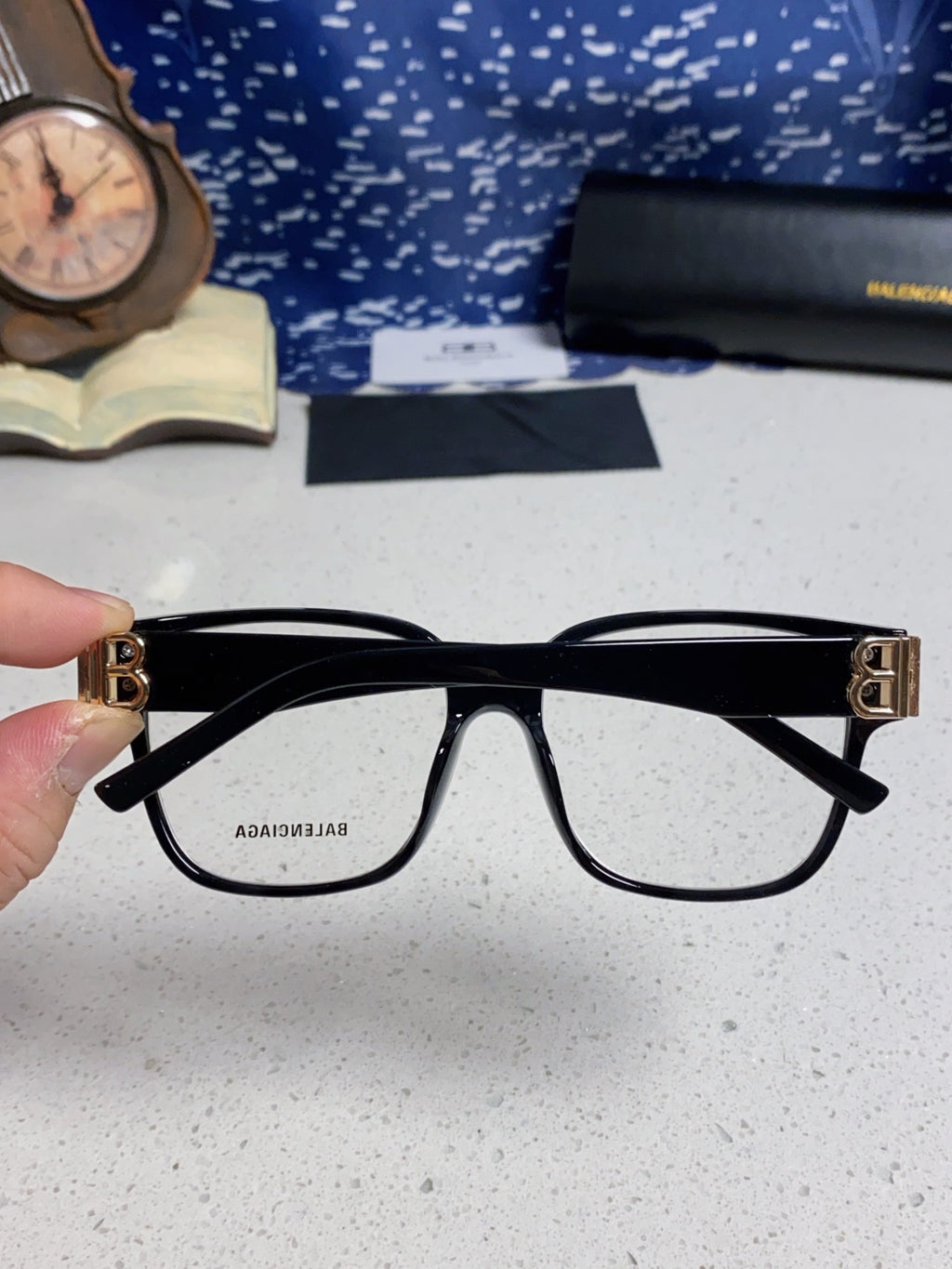 Balenciaga Folding Square Gold Lens Sunglasses for Men & Women - 449647 - detail image 6