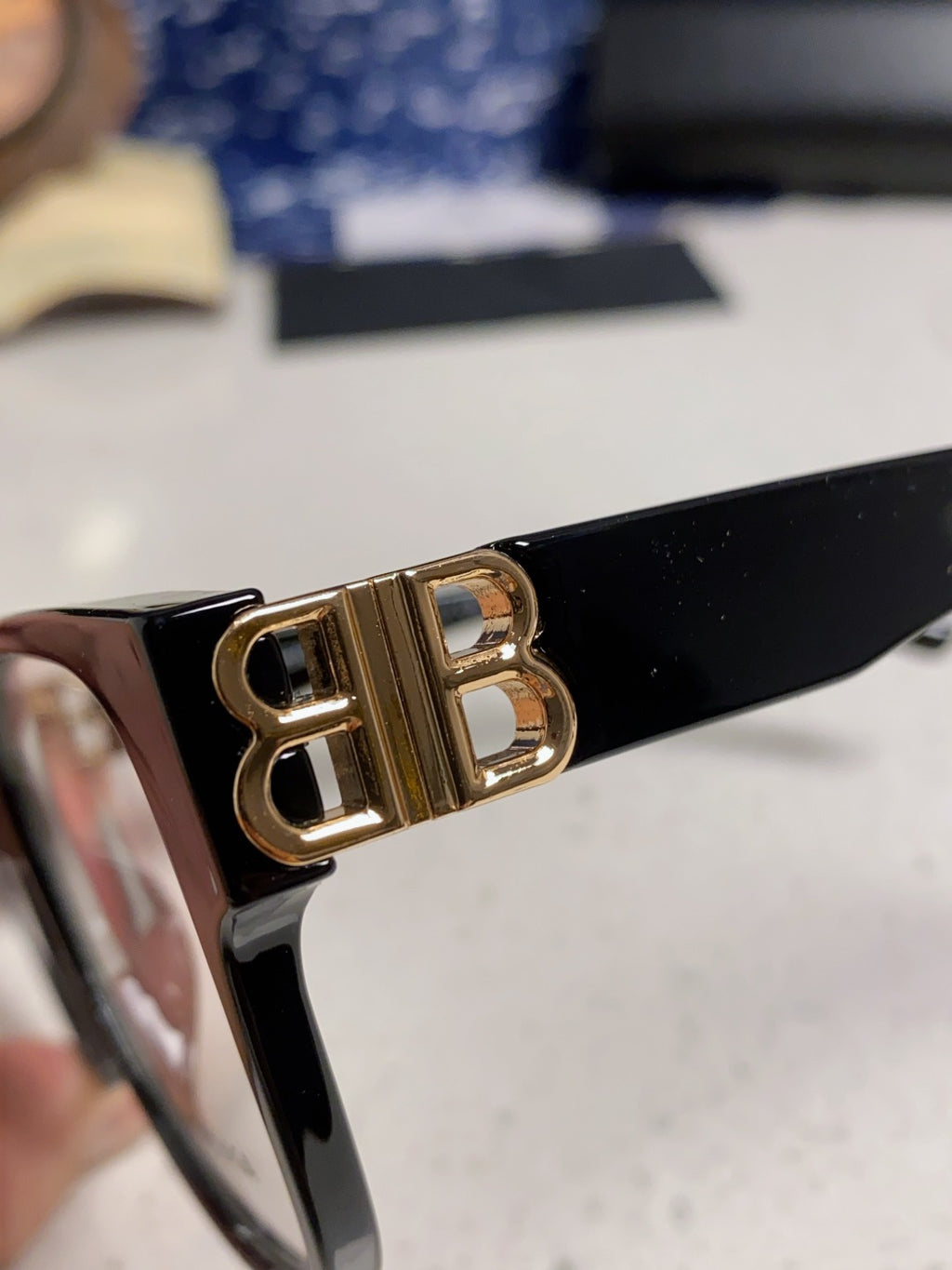 Balenciaga Folding Square Gold Lens Sunglasses for Men & Women - 449647 - detail image 8
