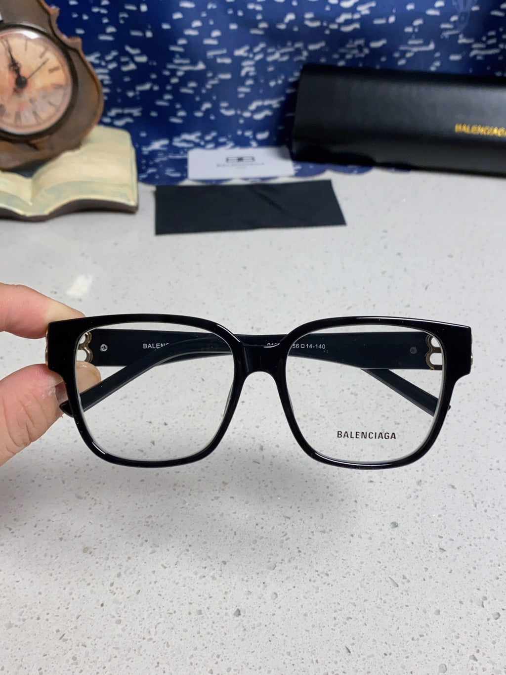 Balenciaga Folding Square Gold Lens Sunglasses for Men & Women - 449647 - detail image 5