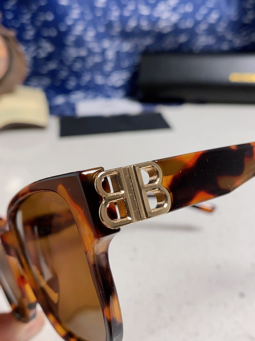 Balenciaga Folding Square Brown Lens Sunglasses for Men & Women - 416121 - detail image 7