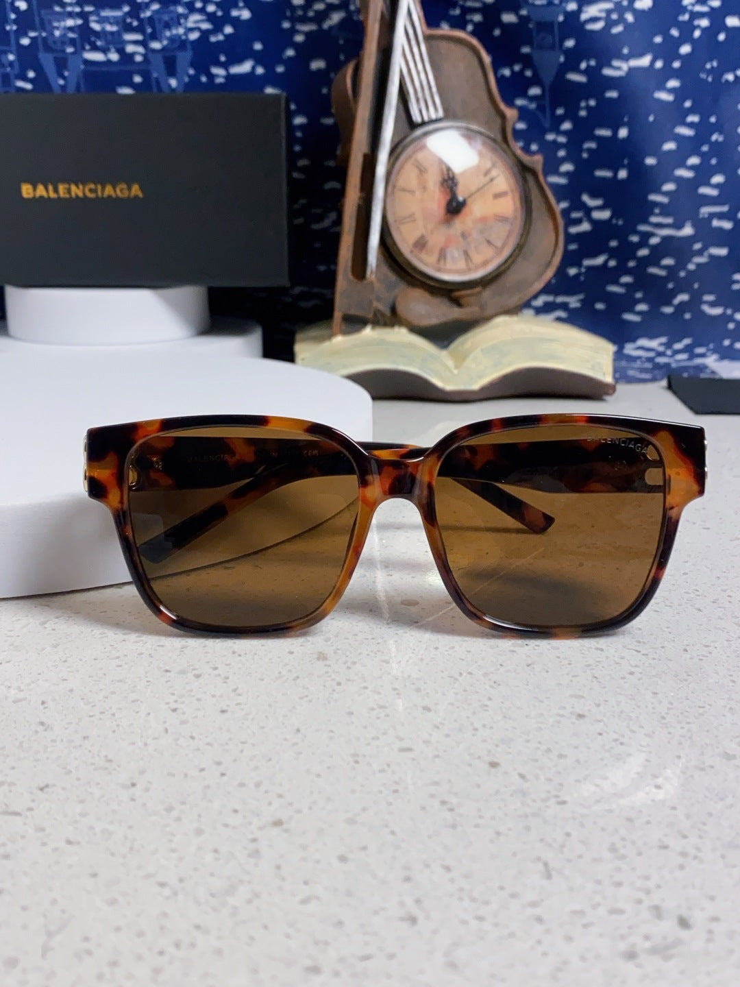 Balenciaga Folding Square Brown Lens Sunglasses for Men & Women - detail image 9