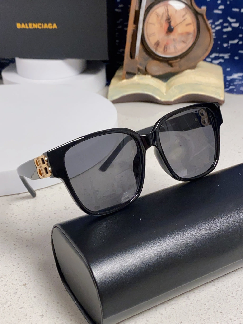 Balenciaga Folding Square Gold Lens Sunglasses for Men & Women - detail image 11