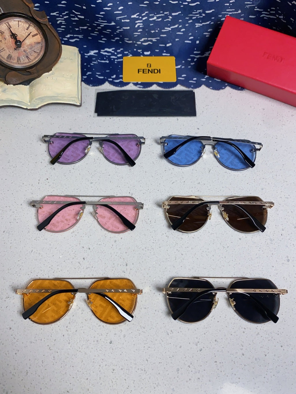 Fendi Lightweight Rimless Blue Lens Sunglasses for Men & Women - 449833 - detail image 10