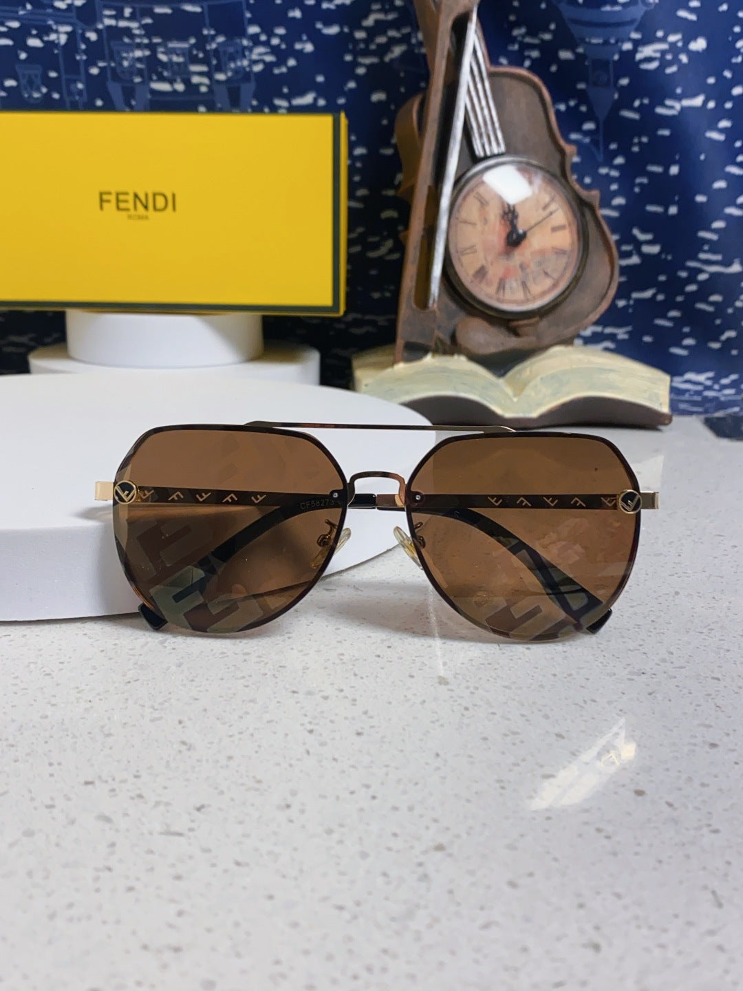 Fendi Lightweight Rimless Brown Lens Sunglasses for Men & Women - 449834 - detail image 8