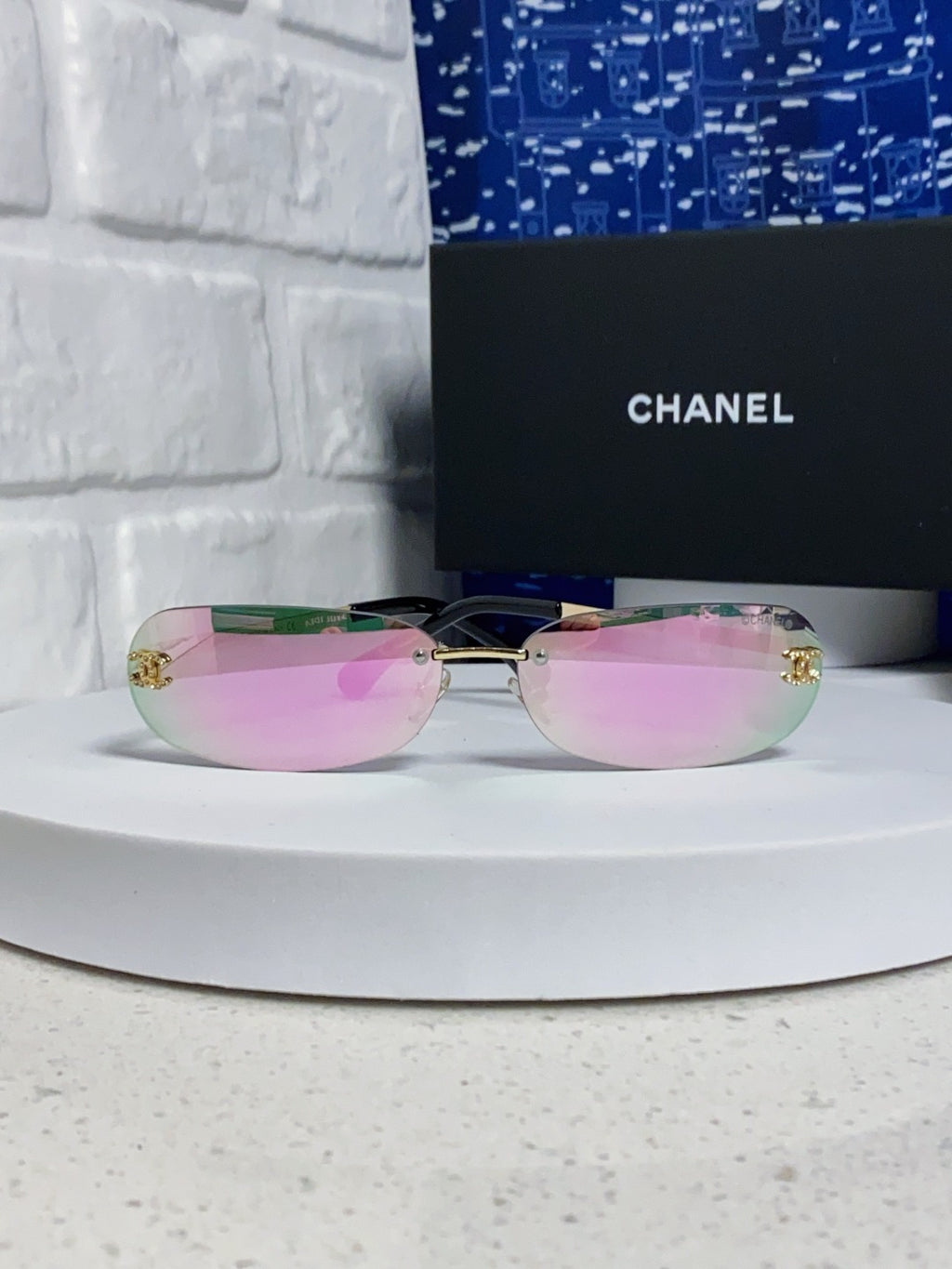 Chanel CH4002 Lightweight Rimless Blue Lens Sunglasses for Men & Wome - 465184 - detail image 2