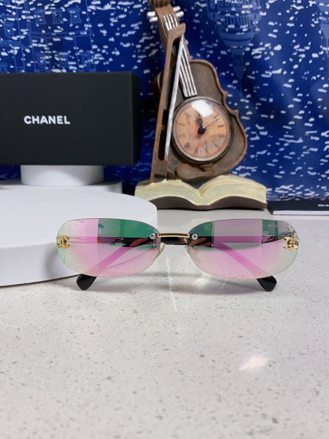 Chanel CH4002 Lightweight Rimless Blue Lens Sunglasses for Men & Wome - 465184 - detail image 9