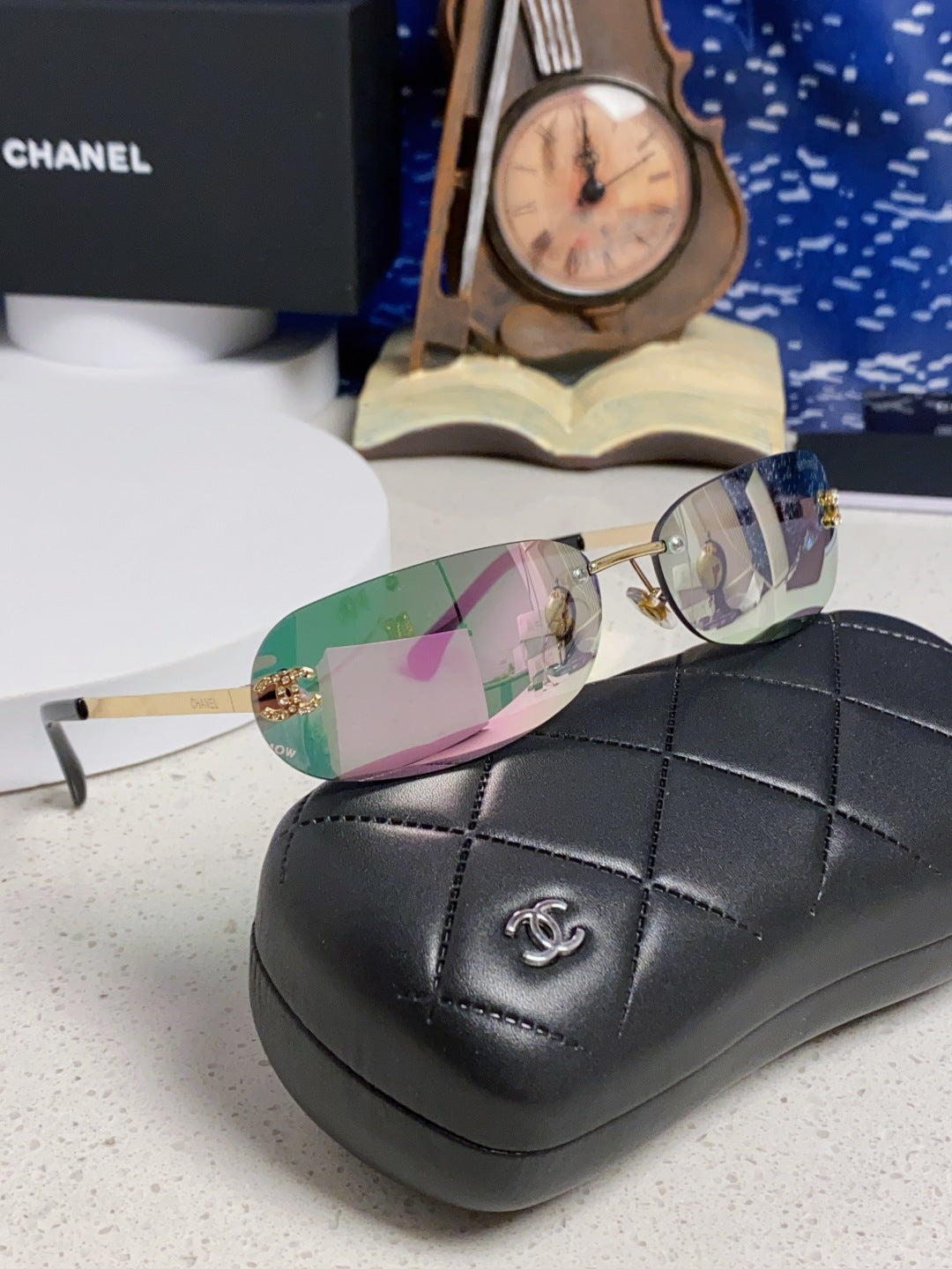 Chanel CH4002 Lightweight Rimless Blue Lens Sunglasses for Men & Wome - 465184 - detail image 10