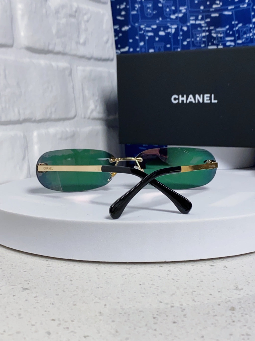 Chanel CH4002 Lightweight Rimless Blue Lens Sunglasses for Men & Wome - 465184 - detail image 3