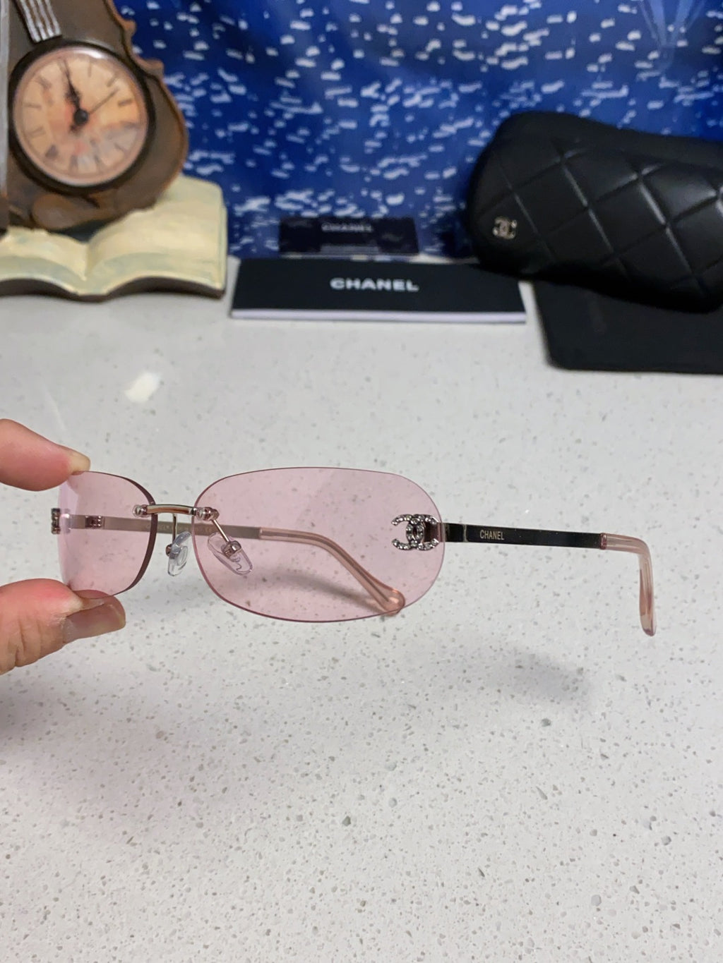 Chanel CH4002 Lightweight Rimless Blue Lens Sunglasses for Men & Wome - 465185 - detail image 6