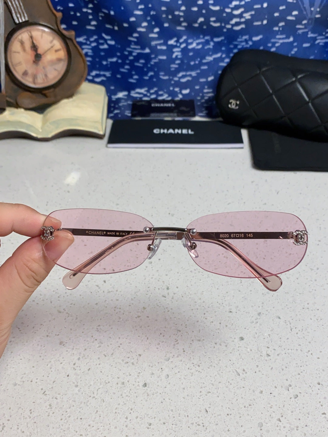 Chanel CH4002 Lightweight Rimless Blue Lens Sunglasses for Men & Wome - 465185 - detail image 4