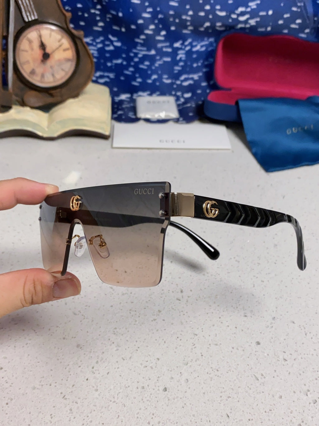 Gucci Square Silver Lens Sunglasses for Women - 464956 - detail image 6