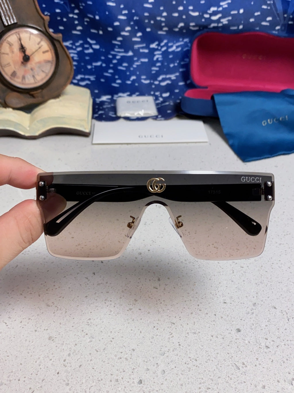 Gucci Square Silver Lens Sunglasses for Women - 464956 - detail image 4