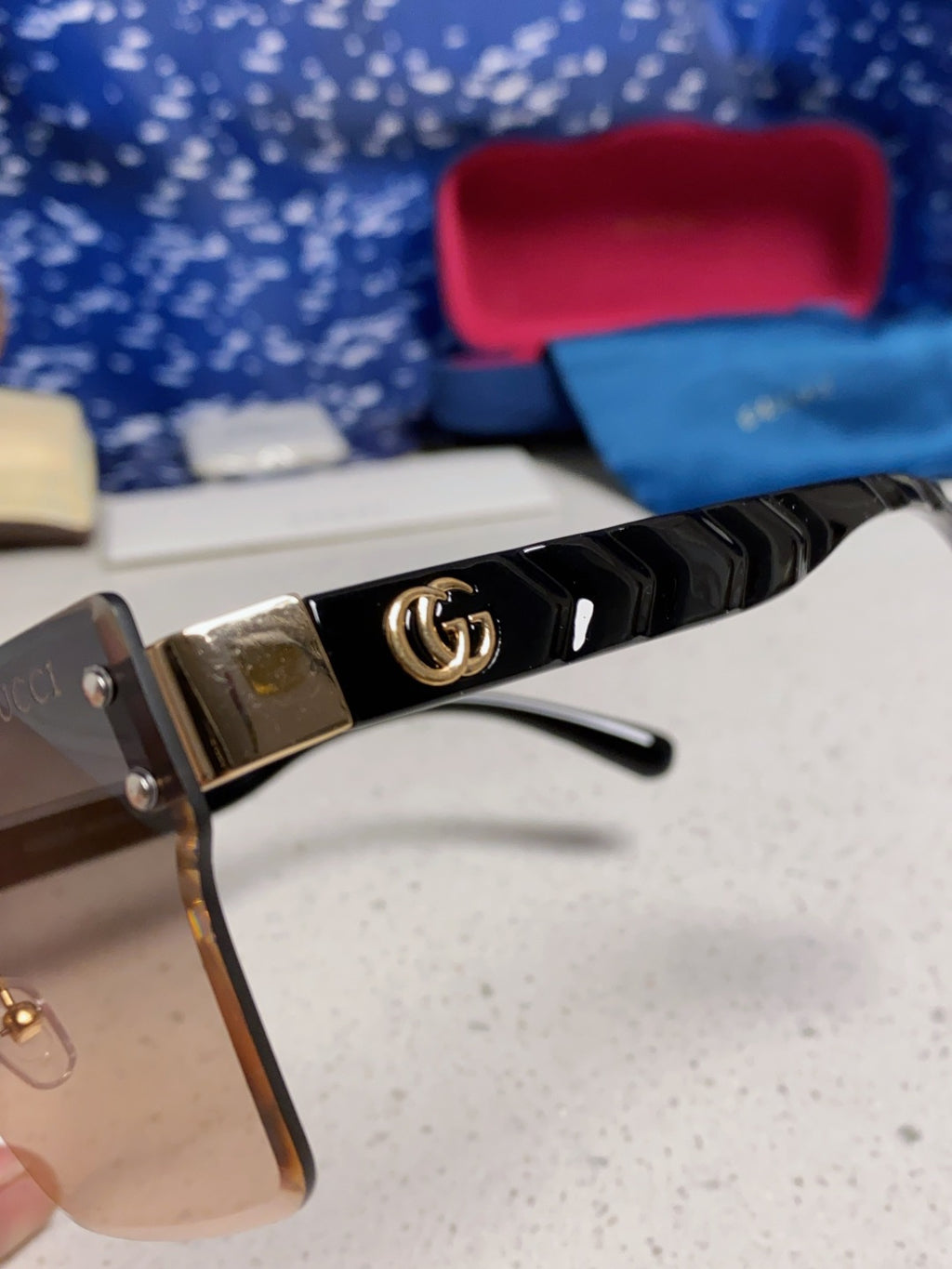 Gucci Square Silver Lens Sunglasses for Women - 464956 - detail image 7