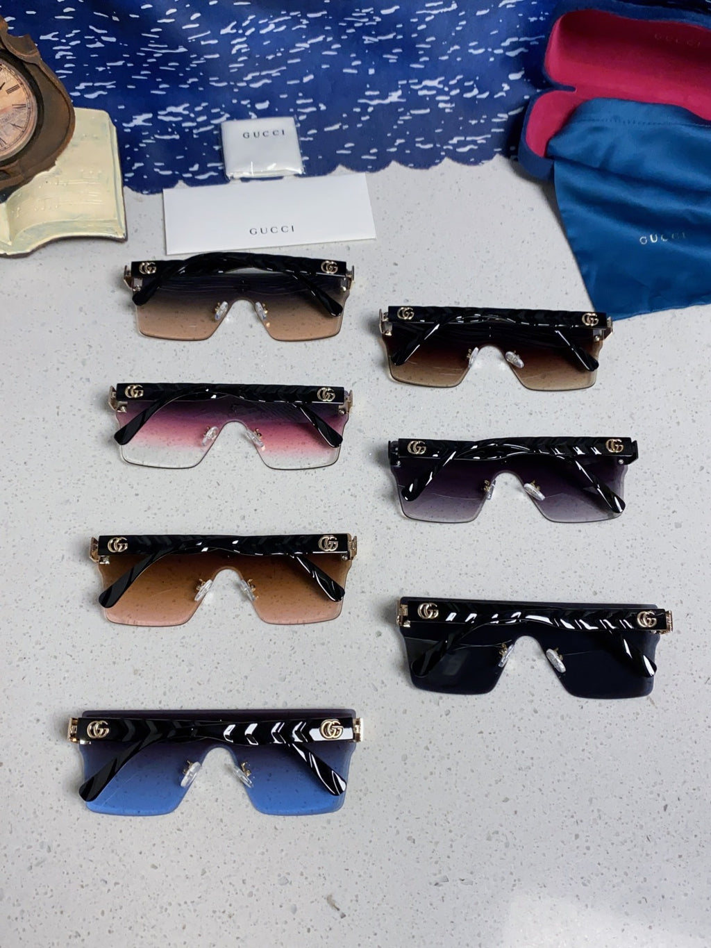 Gucci Square Silver Lens Sunglasses for Women - 464956 - detail image 11